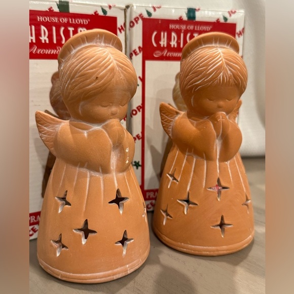 Terracotta Praying Angels- Set of 2 - Picture 3 of 5